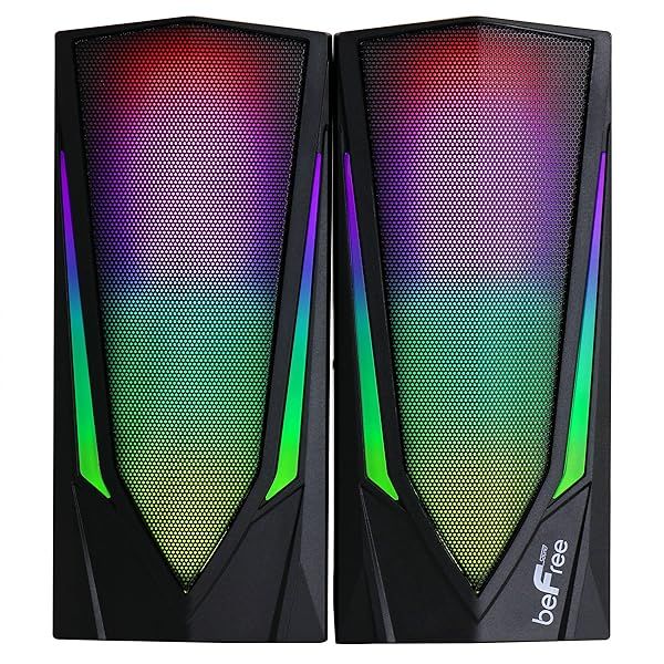 beFree Sound 2.0 Computer Gaming Speakers with LED RGB Lights