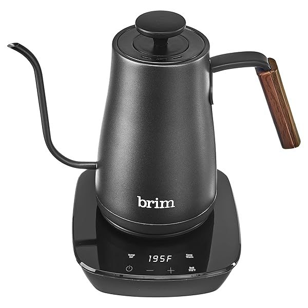 Brim Temperature Control Electric Gooseneck Kettle - Touchscreen Black Design for Perfect Brewing