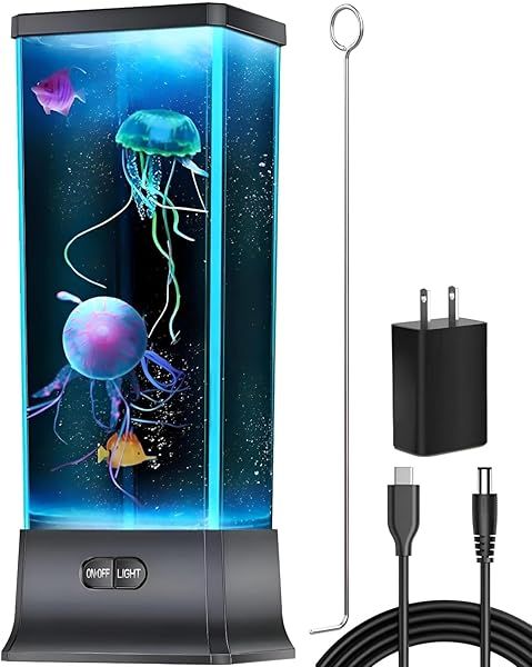 CALOVER Jellyfish Lamp with Music Bluetooth Speaker for Kids and Adults Perfect for Birthdays Christmas and All Holidays Sensory Night Light