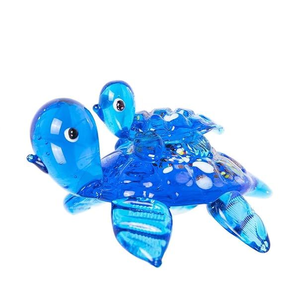 Handmade Glass Tortoise Figurine - 2.5'' Art Glass Baby Turtle for Home Decor | Collectible Crystal Suncatcher