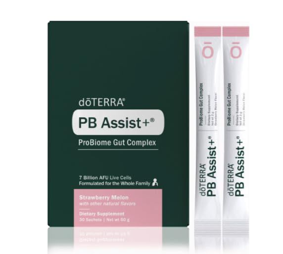 doTERRA PB Assist+ ProBiome Gut Complex - Strawberry Melon Flavor, 30 Sachets for Digestive Health