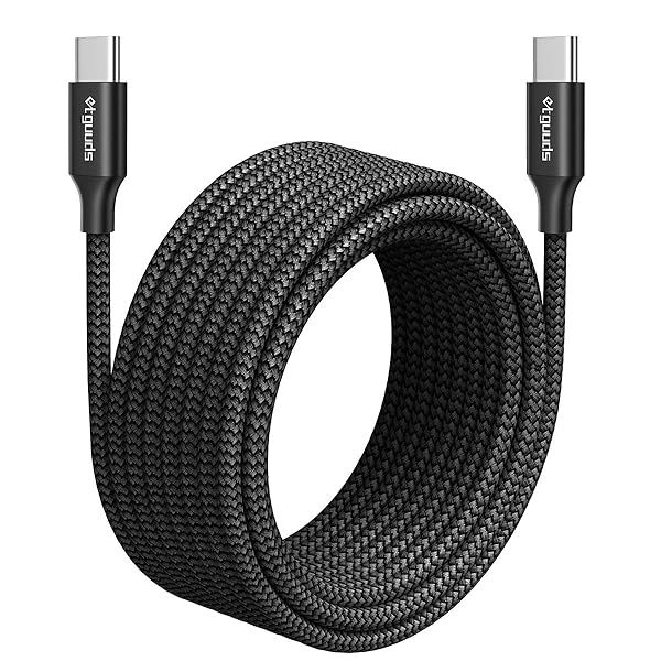 Long USB C to USB C Cable 20ft Nylon Braided Charging Cord for Samsung Galaxy Note LG Moto Pixel Switch and USB-C Laptops