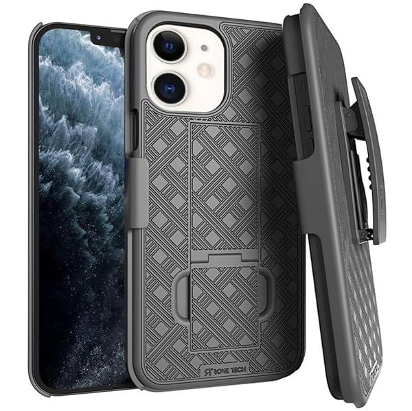 Apple iPhone 11 Case with Belt Clip Holster & Kickstand - Slim Black Cover for Ultimate Protection