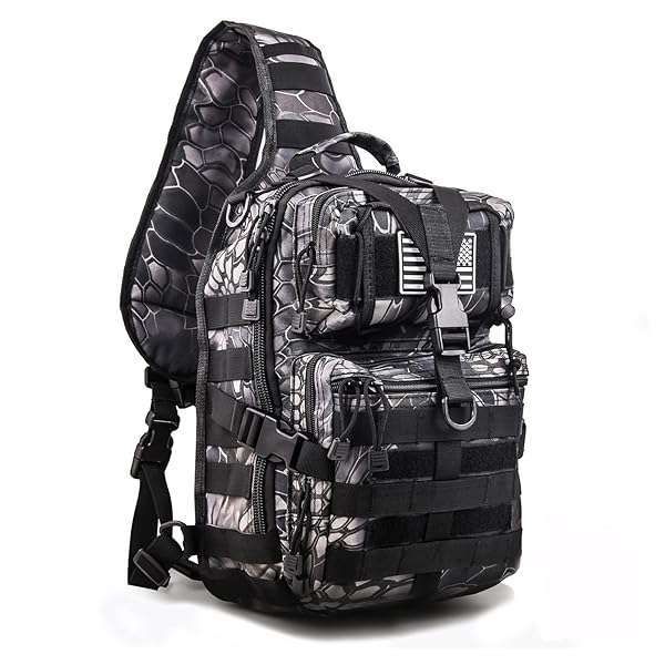 Hopopower Tactical Sling Bag: Waterproof Military Rucksack for Travel, Hiking, Camping & Fishing