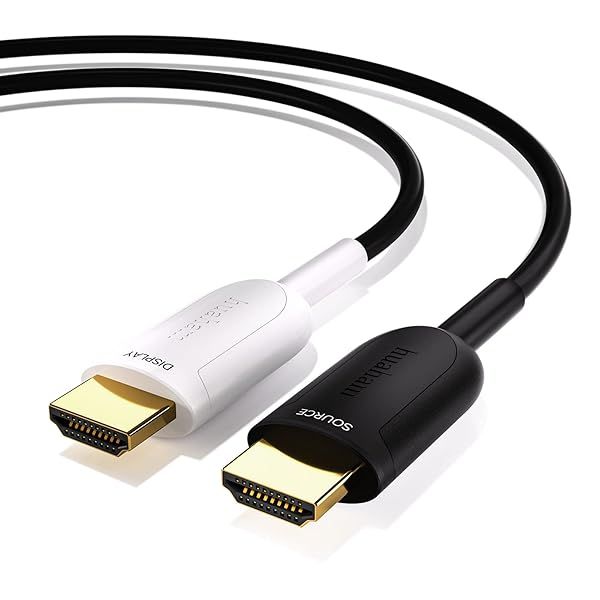Huaham 8K Fiber Optic HDMI Cable 50ft Ultra High Speed HDMI 2.1 8K60Hz 4K120Hz eARC Compatible with PS5 Xbox Series X Roku Sony LG CX TV