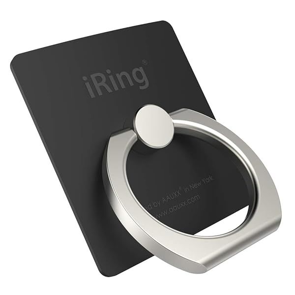 iRing Original Phone Ring Holder - Made in Korea, Compatible with iPhone & Galaxy - Matt Black Cell Phone Grip Stand