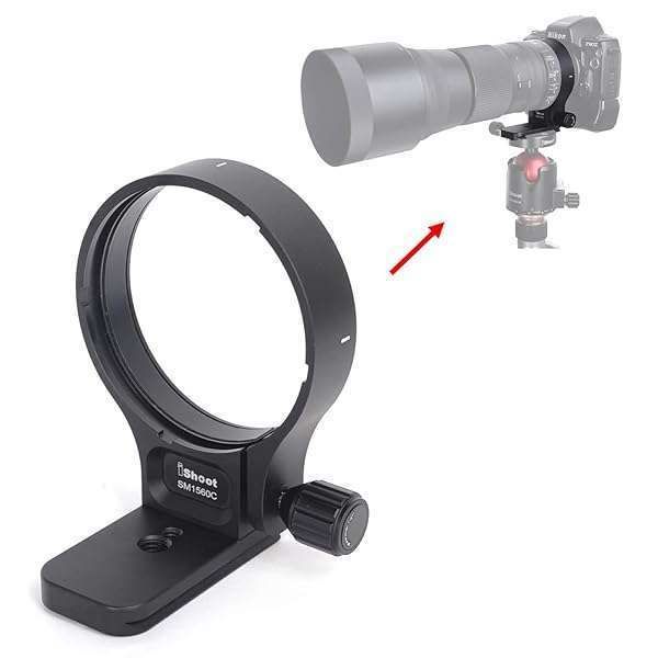 iShoot CNC Machined Lens Collar Support for Sigma 150-600mm - ARCA Fit Quick Release Tripod Mount