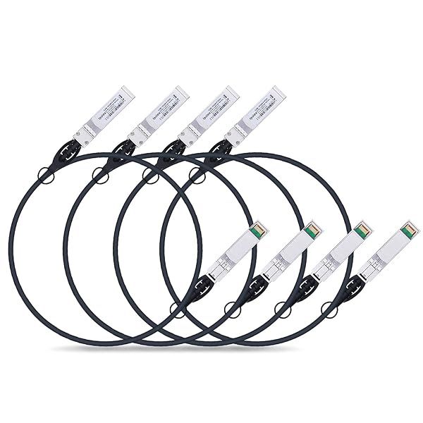 iPolex 10G SFP+ Twinax Cable 1m Direct Attach Copper Passive Cable for Cisco Meraki Ubiquiti Mikrotik Intel Fortinet Netgear D-Link TP-Link 4 Pack