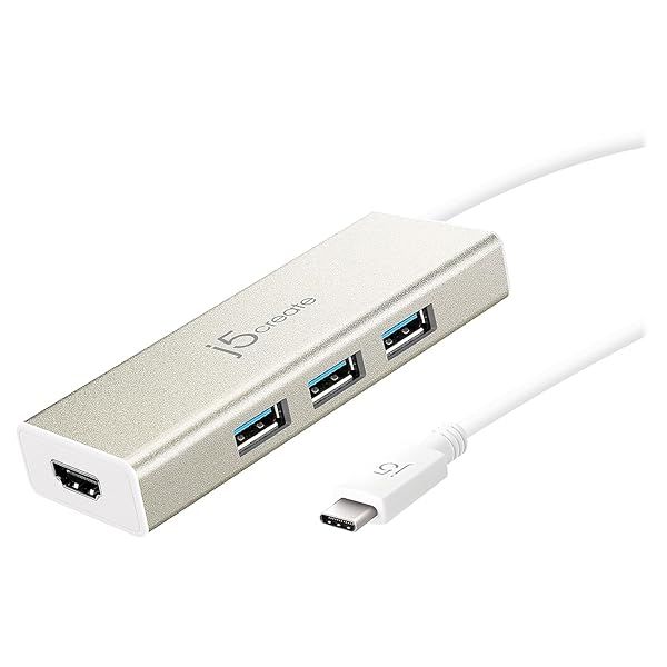 j5create USB 3.1 Type C Hub: 3 USB 3.0 Ports & 4K HDMI for Ultimate Connectivity