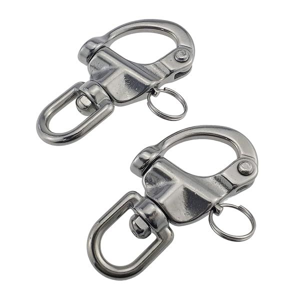 Keehui 3.5 Inch Swivel Eye Snap Shackle Quick Release Bail Rigging for Sailing Boat Marine 316 Stainless Steel Spinnaker Halyard