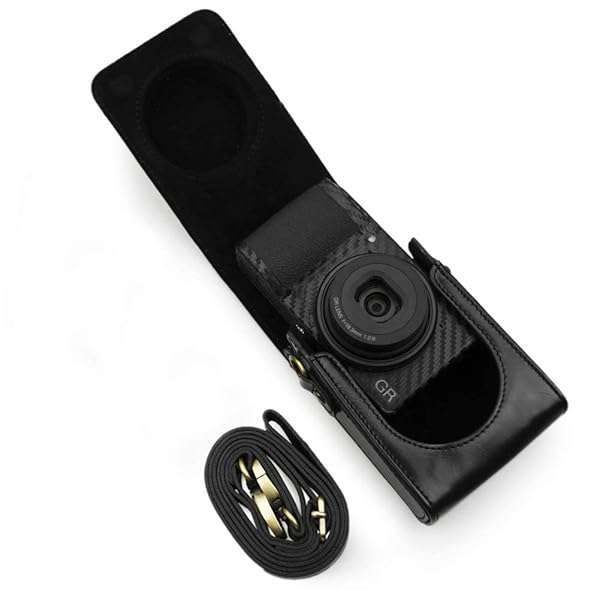 Kinokoo PU Leather Protective Case for Ricoh GR/GR II/GR III/GR IIIx - Retro Style Camera Cover with Shoulder Strap