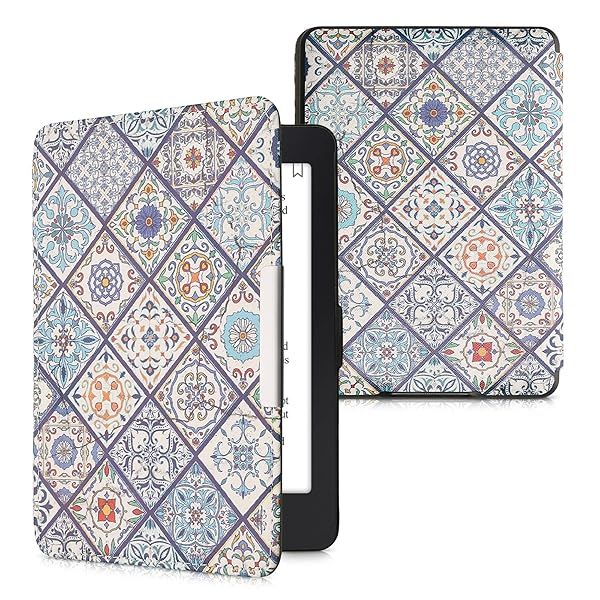 KWMobile Moroccan Vibes Case for Kindle Paperwhite - Colorful eReader Cover in Blue, Orange & White