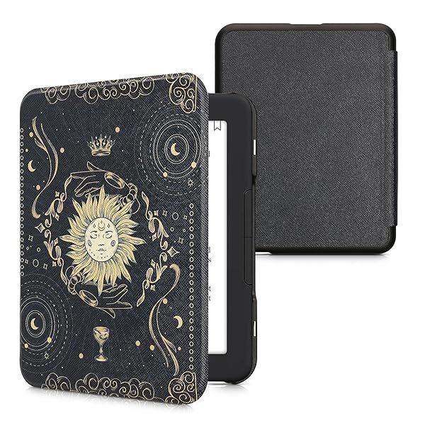 KWMobile Tarot Card Case for Barnes & Noble Nook Glowlight 4/4e - Stylish eReader Cover in Dark Blue/Yellow/Black