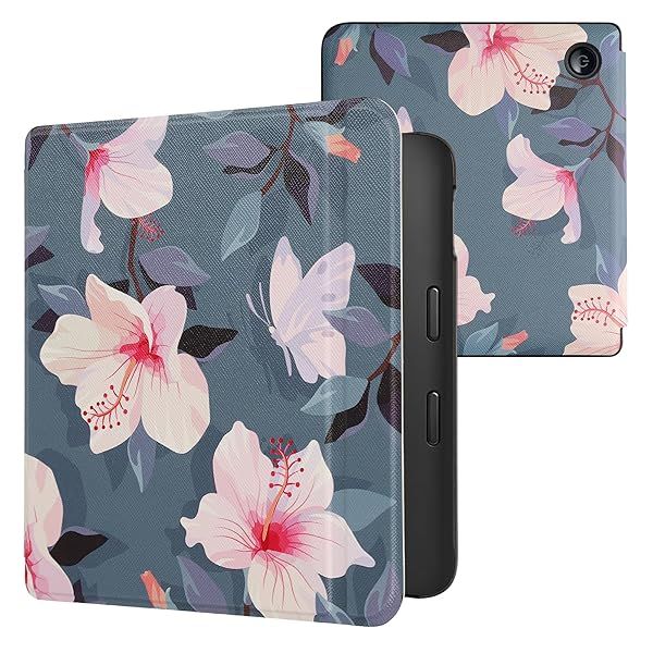 KWMobile Kobo Libra 2 Case - Stylish Fuchsia White/Pink/Violet eReader Cover