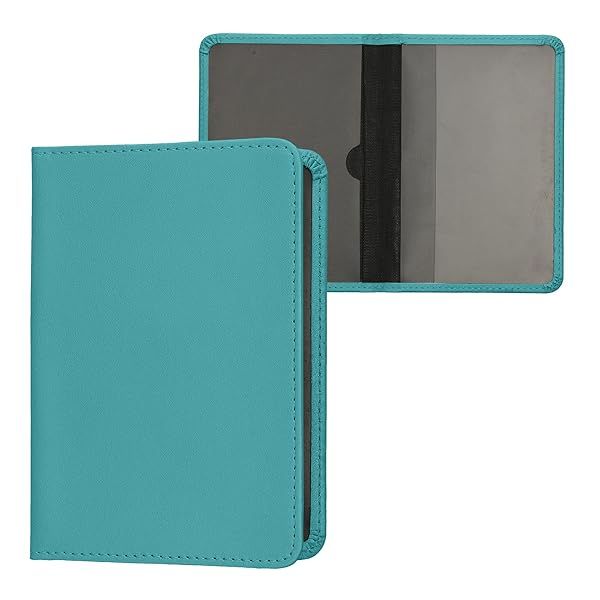 KWMobile Car Document Holder - PU Leather Registration & Insurance Holder in Turquoise for Vehicle Documents & Cards