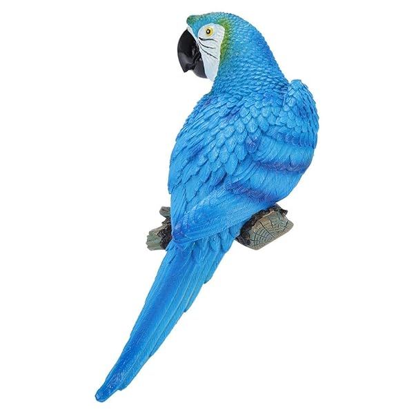 Maxmartt Parrot Decor Simulation Animal Bird Model Sculpture for Wall Decor Set of 4 Blue Parrots