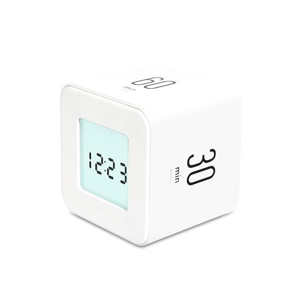 mooas Multi Cube Timer: Simple 5-60 Min Rotating Flip Timer for Kids, Classroom, Kitchen & Office Time Management