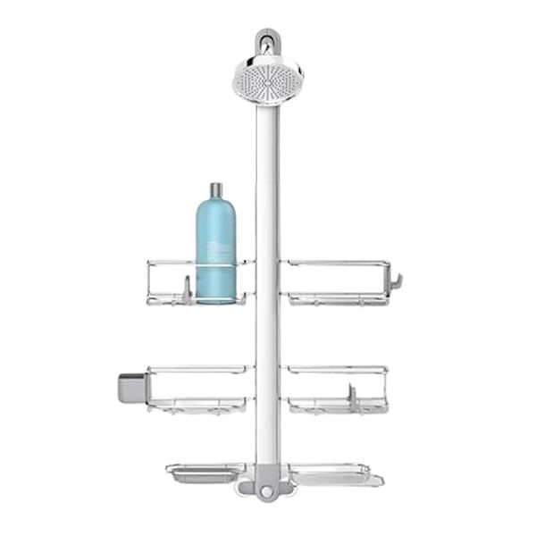 Simplehuman Adjustable XL Shower Caddy: Stainless Steel & Anodized Aluminum for Ultimate Storage
