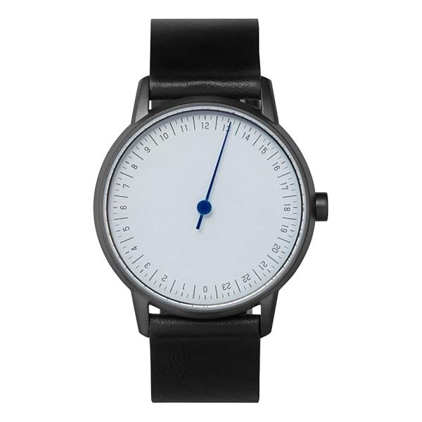 Shop Slow Round 17: Black Leather Strap, Anthracite Case & Blue Dial Watch - Stylish & Durable Timepiece