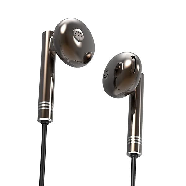 100SEASHELL Wired Earbuds: Noise Cancelling, Long Cord, Bass Sound for PC, Laptop, TV & Android - No Microphone Headphones