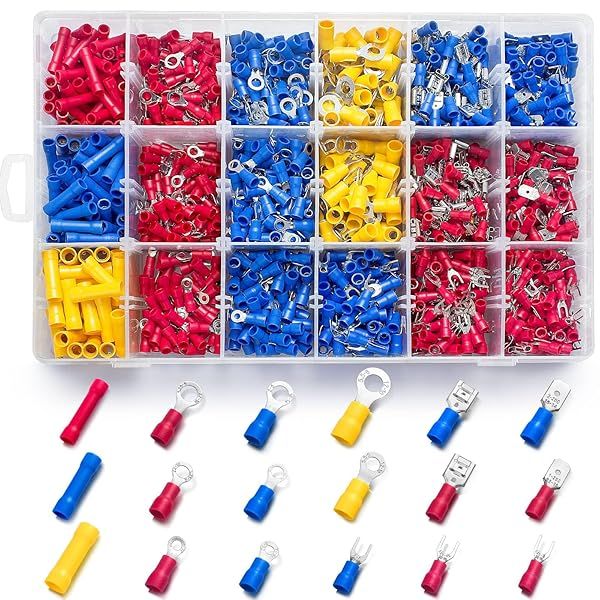 1200PCS Electrical Connector Kit - Sopoby Automotive Insulated Crimp Terminals & Connectors for Wiring