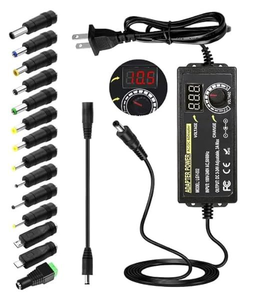120W Universal Power Supply: Adjustable 3V-24V AC/DC Adapter with 14 Tips & Polarity Converter - 5000mA Max