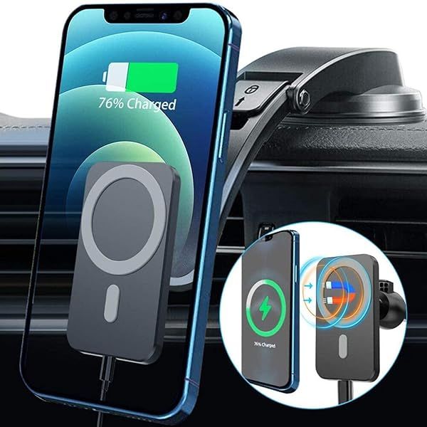 15W Magnetic Wireless Car Charger for iPhone 16/15/14/13/12 Pro Max - Fast Qi Charging Mount for Dashboard & Air Vent