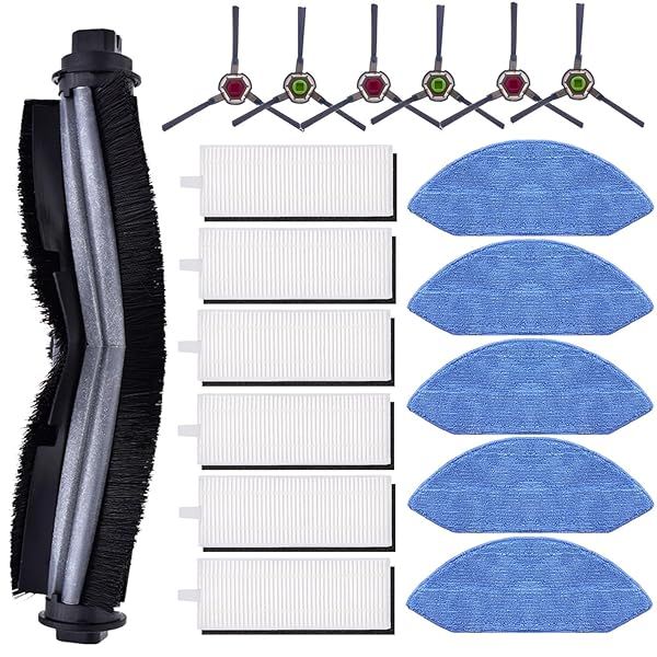 18-Pack Accessories Kit for Ecovacs Deebot OZMO U2 & U2 Pro: Brushes, Filters & Mop Cloths Included