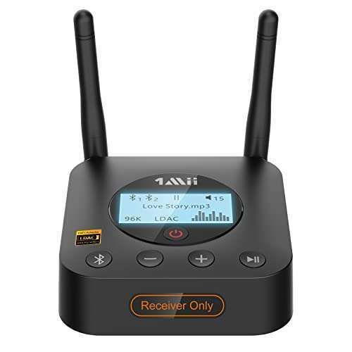 1Mii B06Pro+ HiFi Bluetooth Receiver: Hi-Res 5.1 Audio Adapter with LDAC & aptX HD for Home Stereo