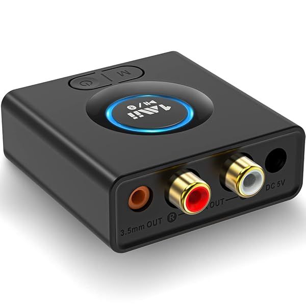 1Mii Bluetooth 5.0 Audio Receiver: Upgrade Your Home Stereo with 12hrs Playtime & Bass Mode