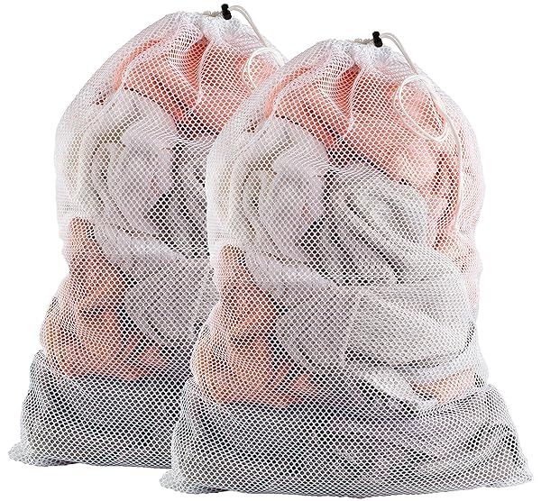 "Durable Mesh Laundry Bag with Drawstring - 24"x36" for College Dorms, Apartments & Laundromats - Machine Washable & Spacious Storage"