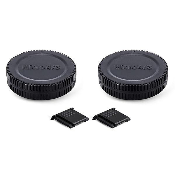2 Pack Micro 4/3 Body Cap & Rear Lens Cover for Panasonic & Olympus Cameras - G9 II, G7, GH5, OM-1 & More