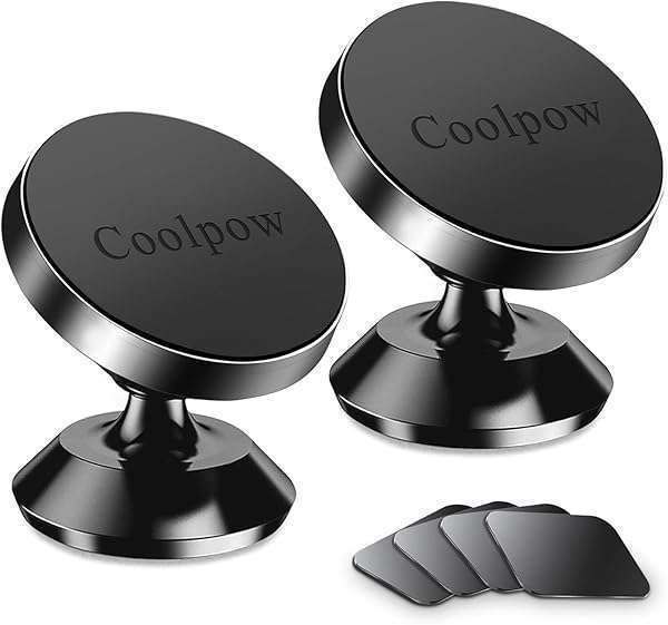 Coolpow 2-Pack Magnetic Phone Holder for Car - Strong Mount for iPhone & Android - Ultimate Car Accessories