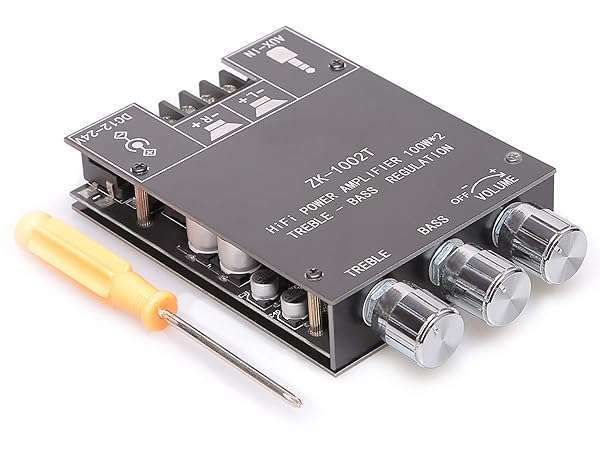 200W Bluetooth 5.0 Stereo Amplifier Board - Mini 2.0 Channel with Treble & Bass Control