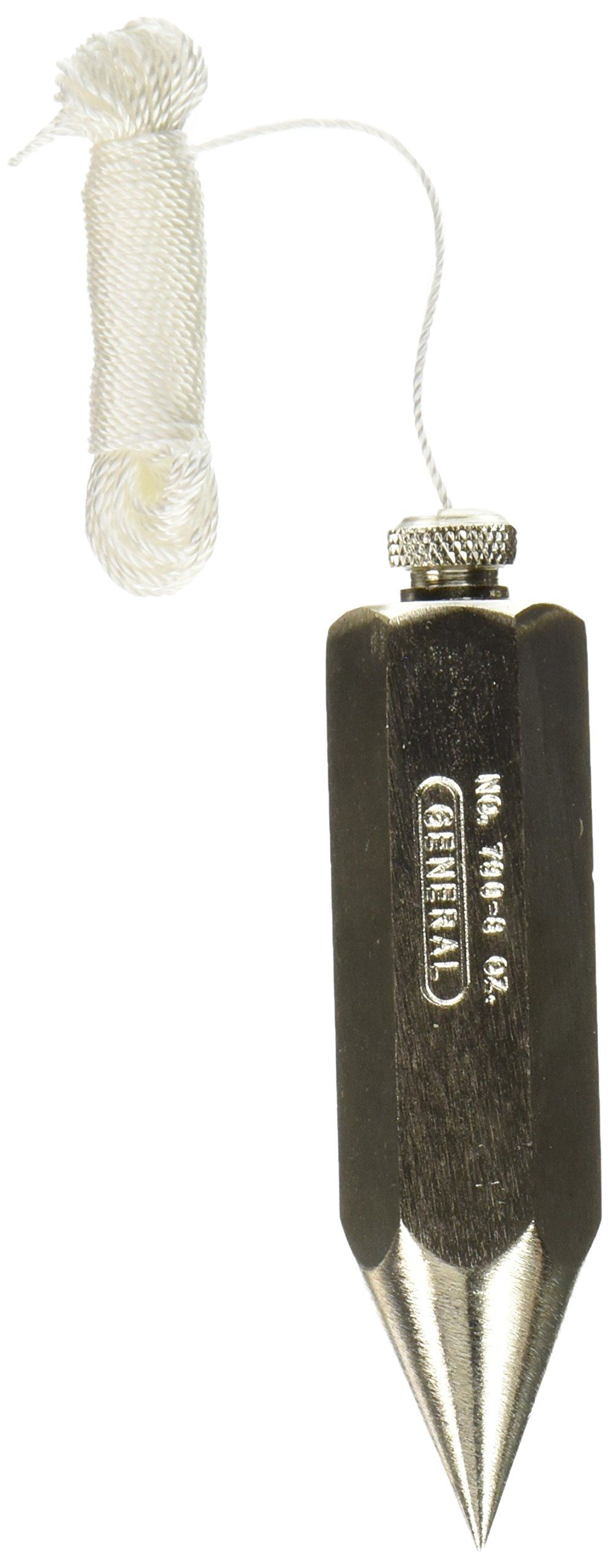 General Tools 790-8 Hexagon Steel Plumb Bob - 8 Ounce Precision Tool for Accurate Leveling