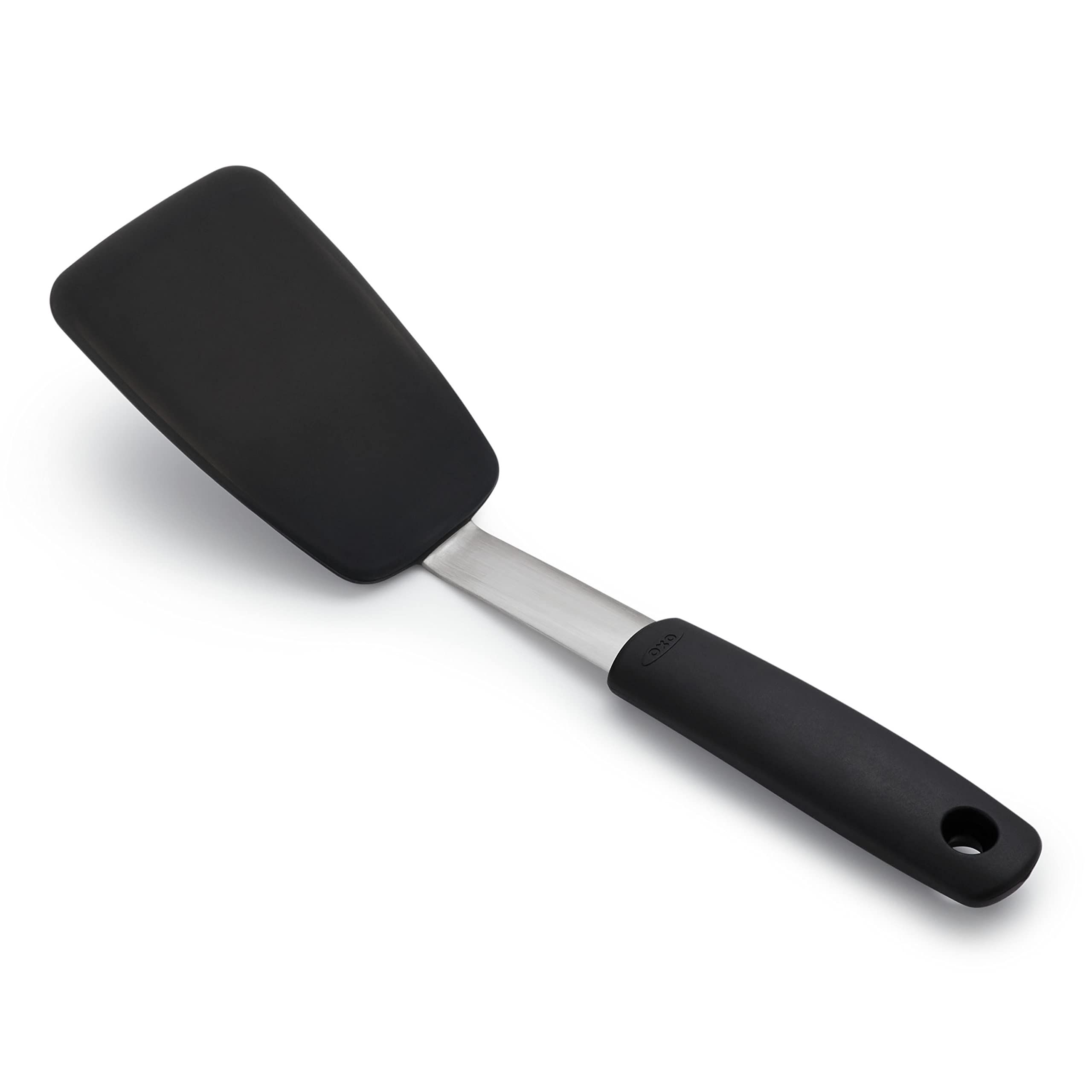 OXO Good Grips Small Silicone Turner - Flexible Black Kitchen Tool for Easy Cooking