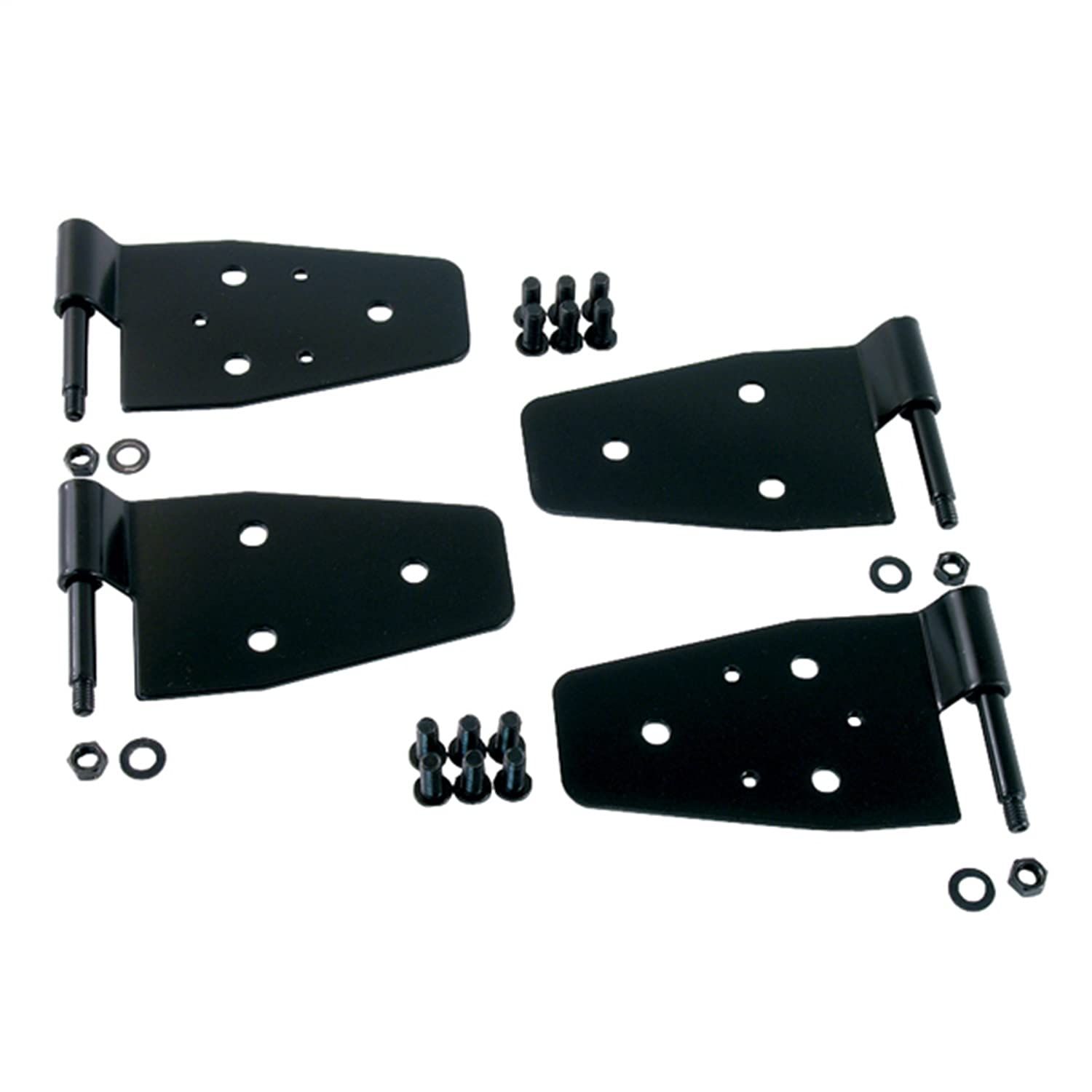 Rugged Ridge Door Hinge Kit for Jeep Wrangler YJ, TJ, LJ | Durable Black Steel, 4-Piece Set | Fits 1987-2006 Models
