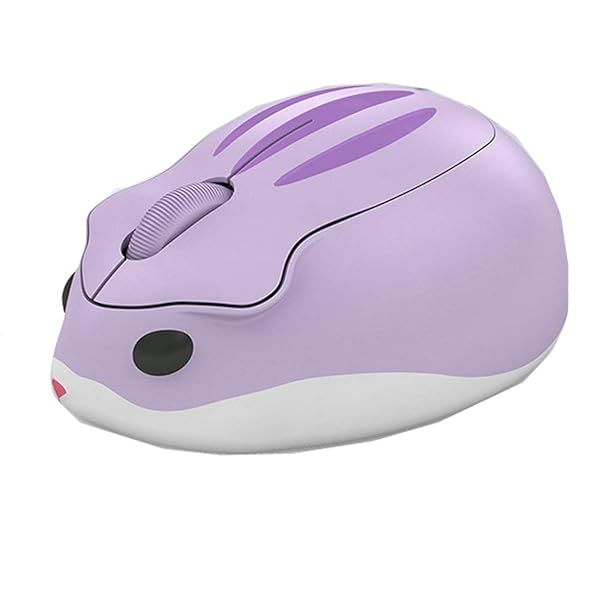 2.4GHz Wireless Cute Hamster Mouse - Quiet Portable 1200DPI USB Mice for Kids & Laptops - Perfect Gift for Girls (Purple)