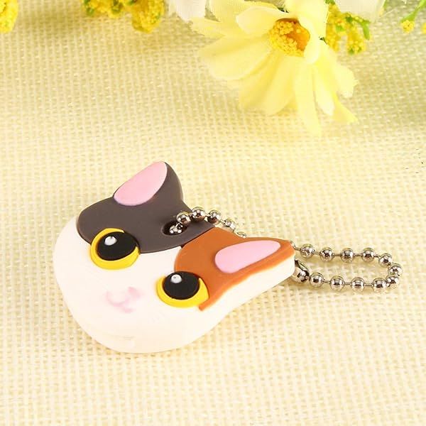 2Pcs Cute Cartoon Cat Key Caps - Funky Animal Key Covers for Easy Identification