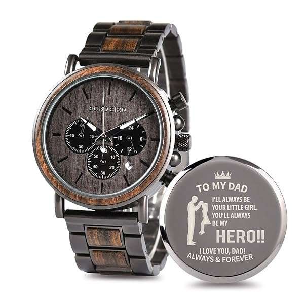 Personalized 2win Engraved Wooden Watch for Men - Perfect Gift for Boyfriend, Fiance, or Husband on Birthday & Anniversary