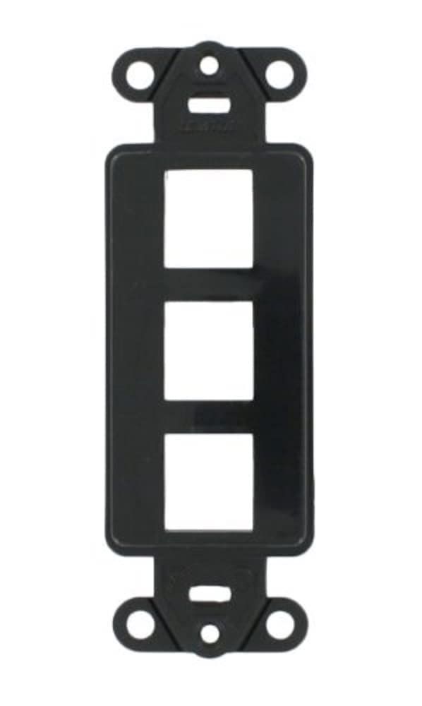 Leviton 41643-E QuickPort Decora Insert: 3-Port Black Wall Plate for Easy Connectivity