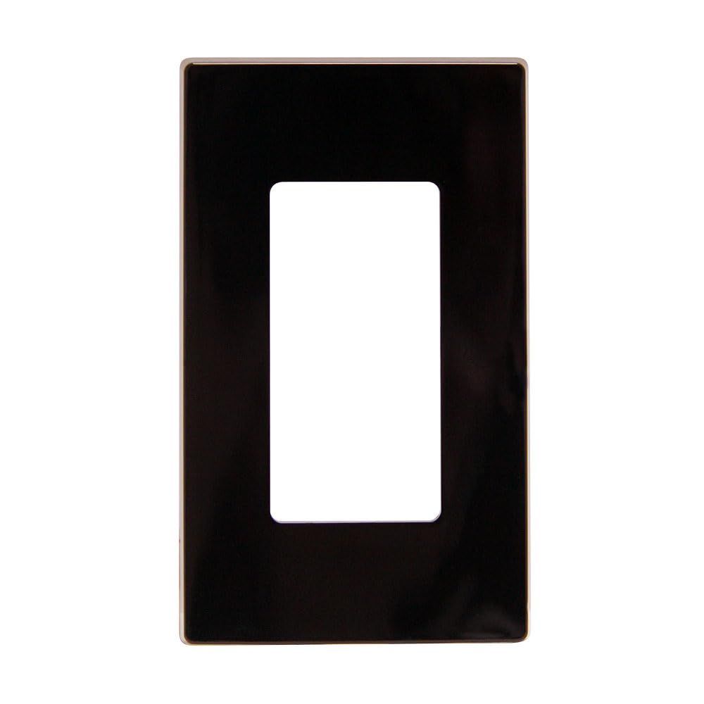 Leviton 80301-S Brown Decora Plus Screwless Wall Plate - 1-Gang Design for Modern Interiors