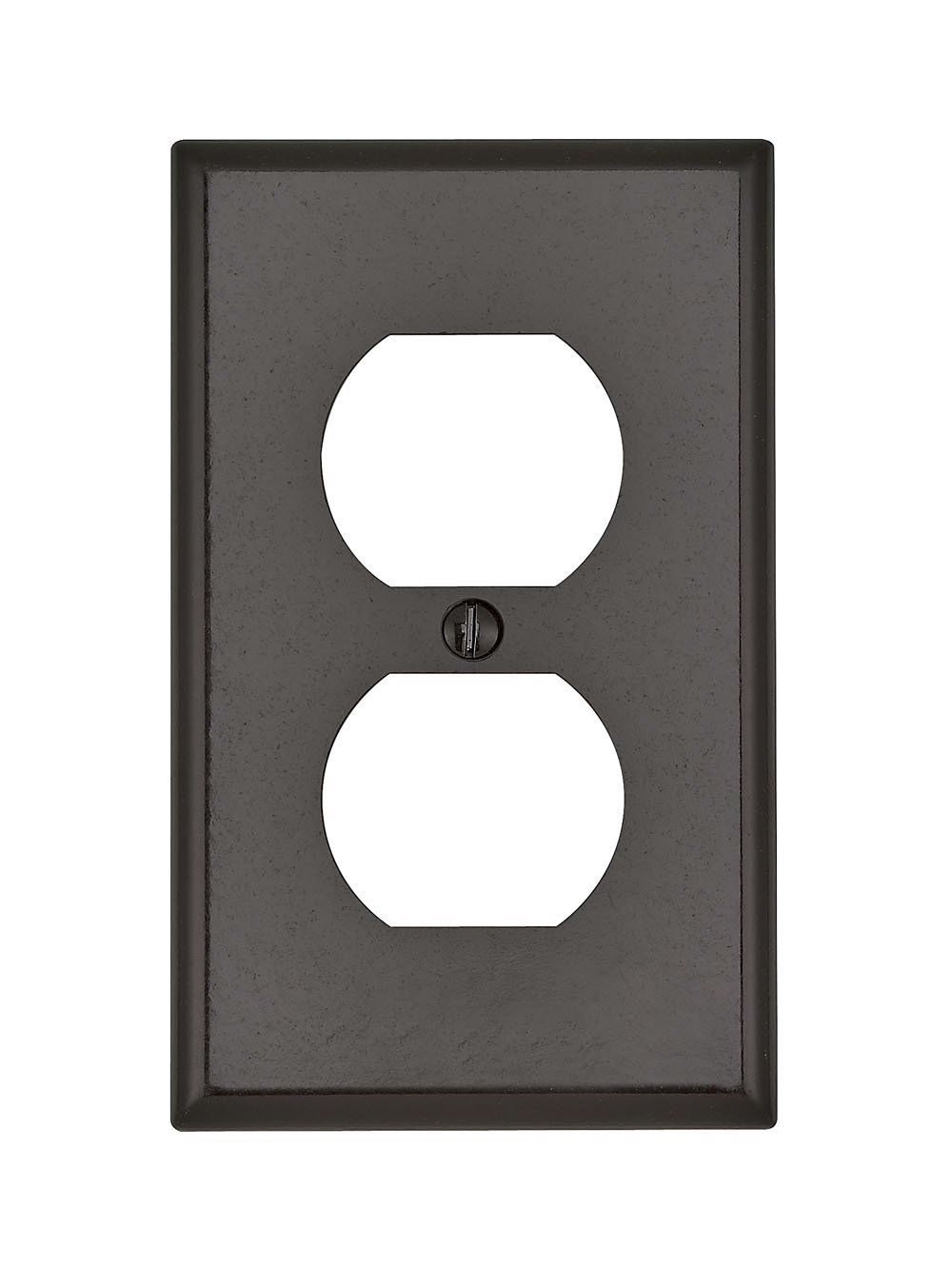 Leviton 85003 Brown 1-Gang Duplex Wallplate - Standard Thermoset Device Mount for Home & Office