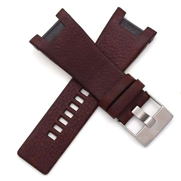 32mm Light Brown Genuine Leather Watch Strap for Diesel DZ1430, DZ1215, DZ1453 & More