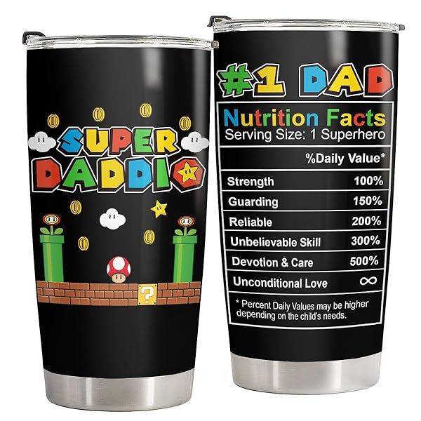34HD Daddio Tumbler 20oz Stainless Steel Vacuum Insulated Coffee Mug Perfect Gift for Dads on Birthdays Christmas or Father's Day