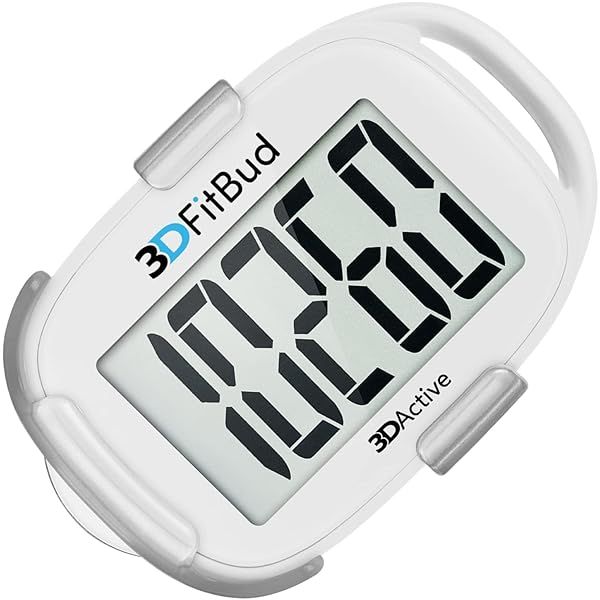 3DFitBud A420S Simple Step Counter: 3D Pedometer with Clip & Lanyard for Easy Walking Tracking