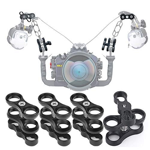 "4 Pcs 1" Aluminum Ball Clamp Mounts for Underwater Diving Light & Camera Systems"