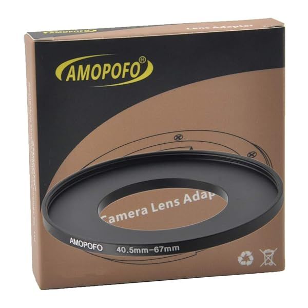 40.5 to 67mm Metal Step Up Ring Adapter for Canon, Nikon, Sony & Fuji - CNC Machined Aluminum for Filters