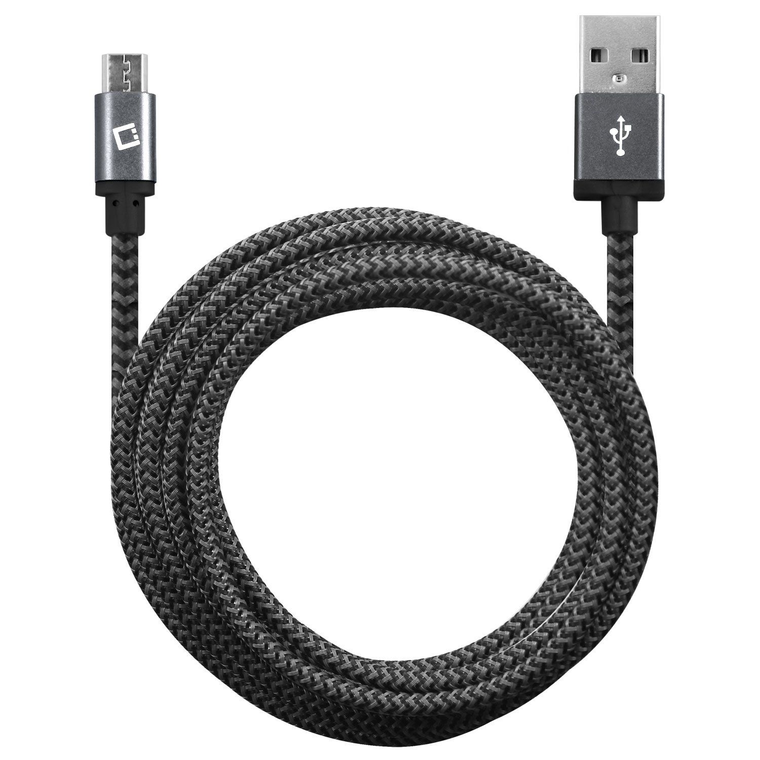 Cellet 9ft Micro USB Charging Cable - Durable Nylon Braided Data Sync & Charge Cord