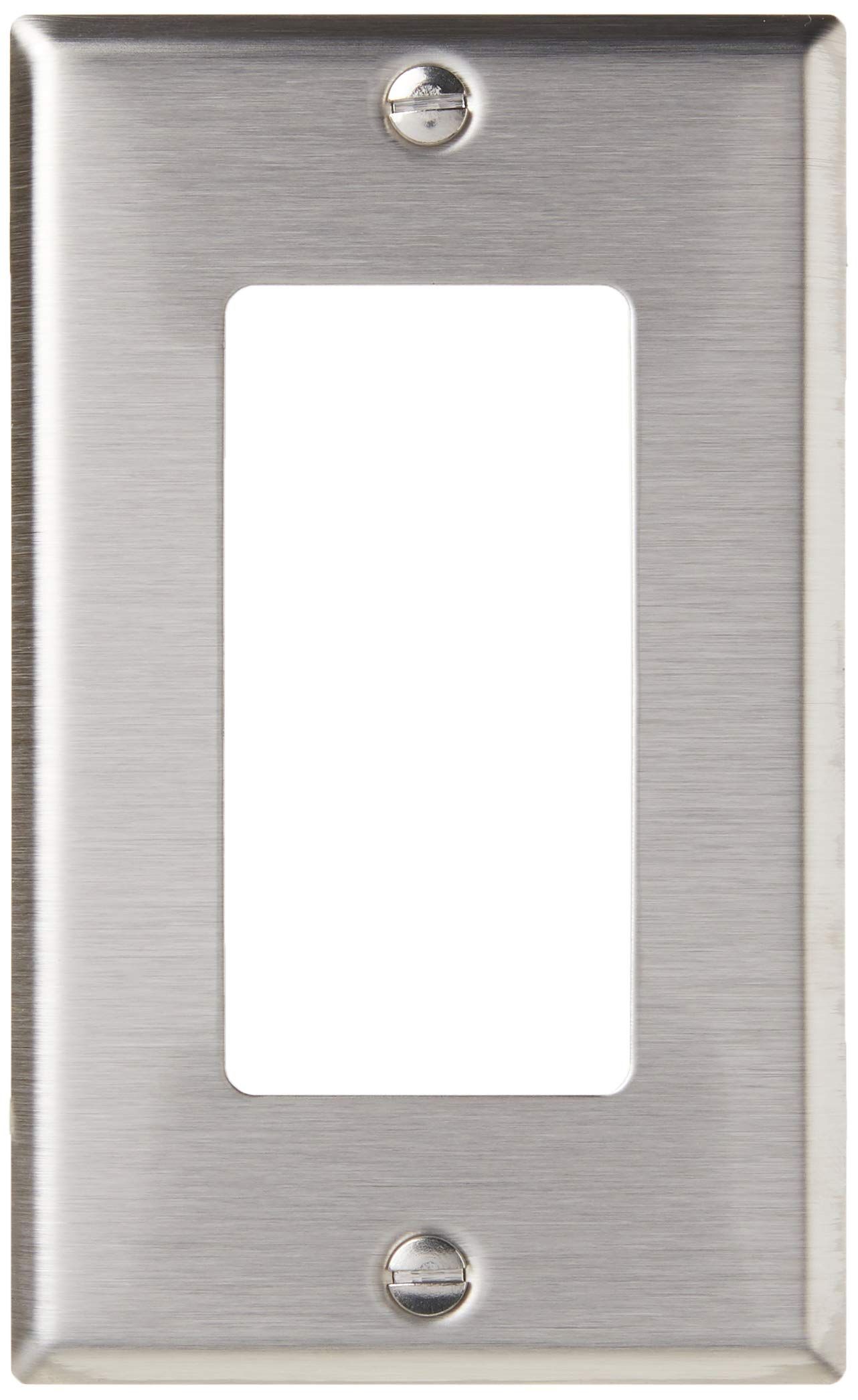 Leviton 84401-40 Stainless Steel Decora Wallplate for GFCI Devices - 1-Gang Mounting Solution